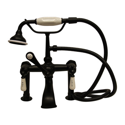 3 Handle Bathroom Clawfoot Tub Faucet with Diverter