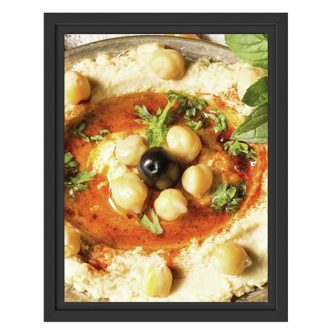 Gerahmtes Wandbild Leckerer Hummus