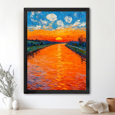 Reproduction d'art encadré noir rétro