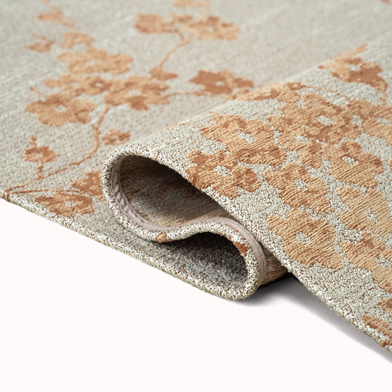 Rectangle Abstract Jacquard Indoor / Outdoor Washable Area Rug, Beige, Rectangle 235 x 340 cm