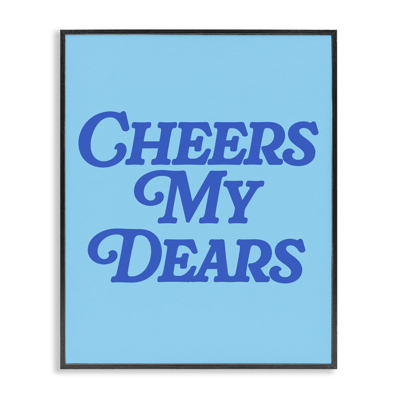 «Blue Cheers My Dears», estampe numérique de House of Lulu, H 14 po x l 11 po, Giclée encadrée noir minuit