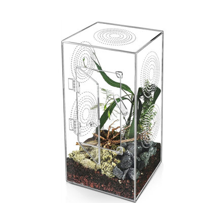 Jumping Spider Enclosure - 11.7X6x6 Inch Large Acrylic Terrarium For Tarantulas - Reptile Tank With Front Opening Door - Habitat Accessories