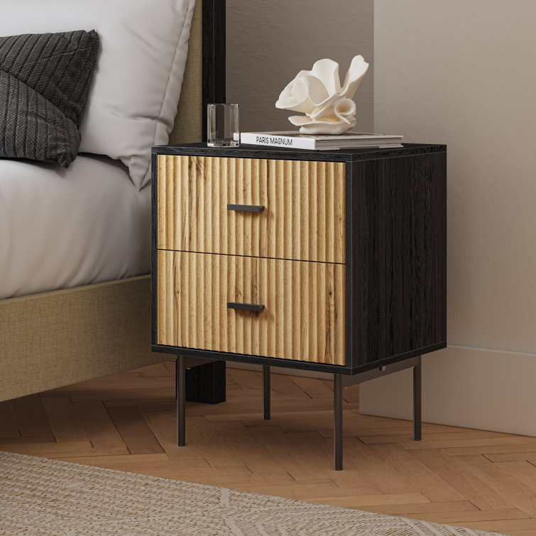 Alexandera 25.2'' H Modern Nightstand with Two Drawers