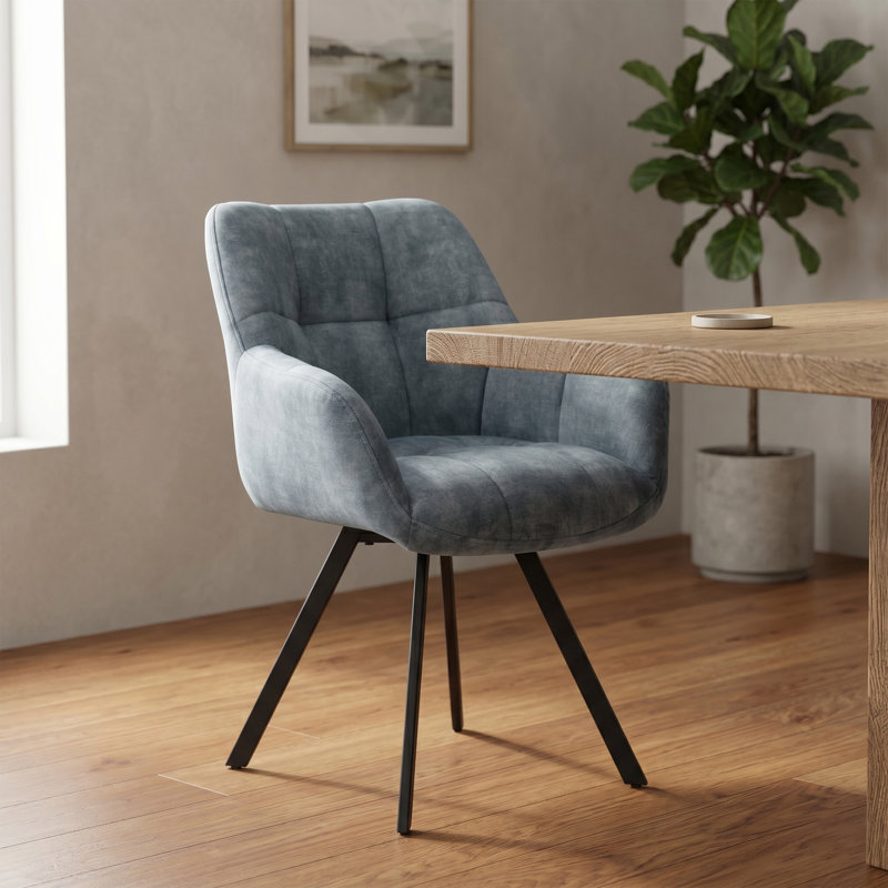 Basanti 48cm H Fabric Upholstered Armchair, Stone Blue