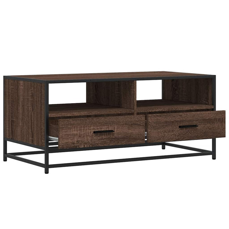 Coffee Table with Storage, Brown Oak