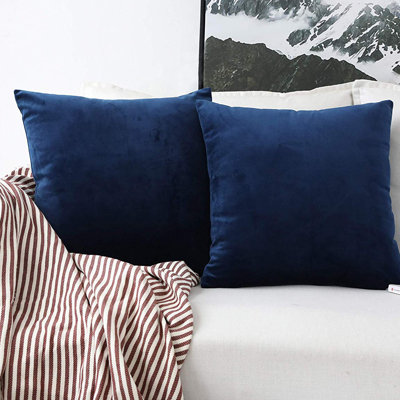 Housse de coussin en velours uni