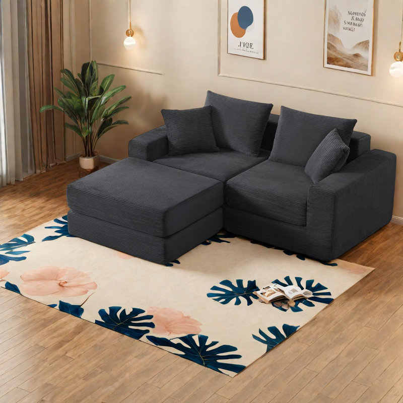 Canapés modulaires confortables, sièges en mousse gris foncé de style moderne pour des espaces de vie personnalisés