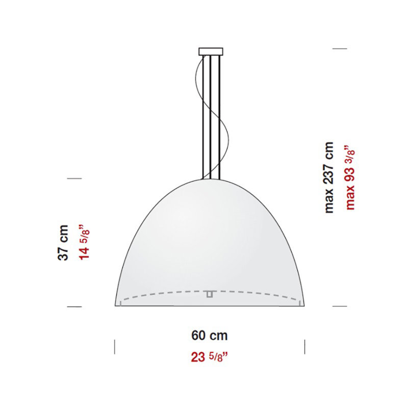 Willy 60 Unique / Statement Dome Pendant, 3 x 100W Incandescent or 2 x 23W CFL, Metallic Gray Aluminum