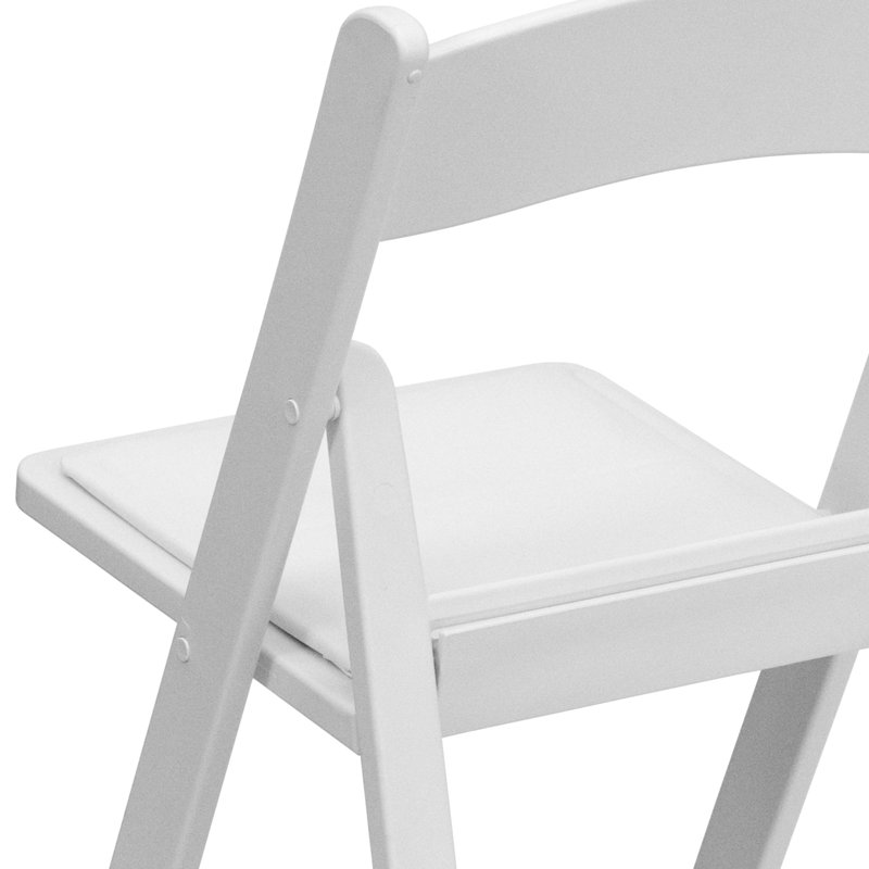 Thornfeldt Upholstered Folding Event Chairs with Padded Seats, White 