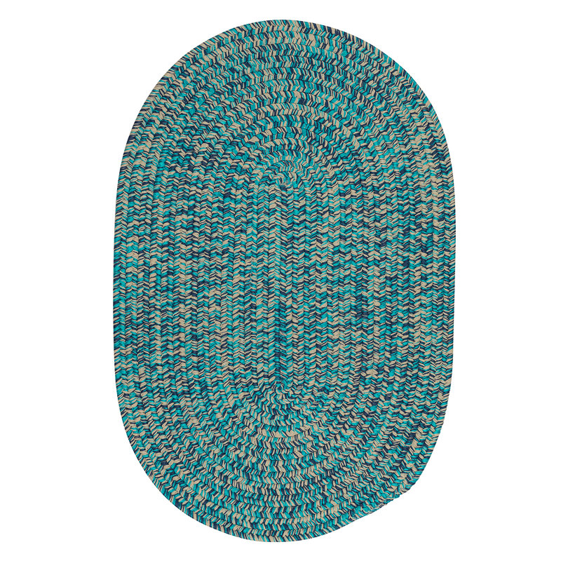 Tapis réversible intérieur / extérieur Wolfsbrug - turquoise, Ovale 10 pi x 14 pi