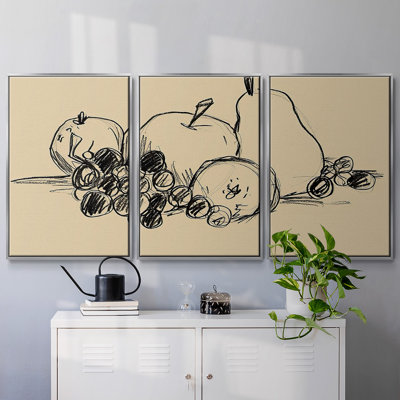 3 pièces, reproduction sur toile avec cadre flottant