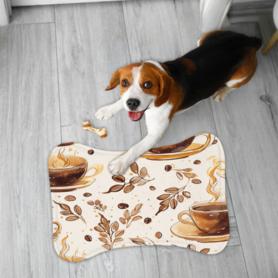 Coffee Splash - 1 Piece Bone Shape Feeding Mat
