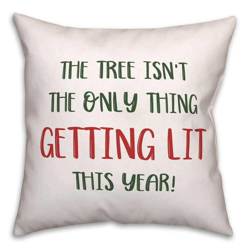 Reversible 18" x 18" Square Christmas Throw Pillow