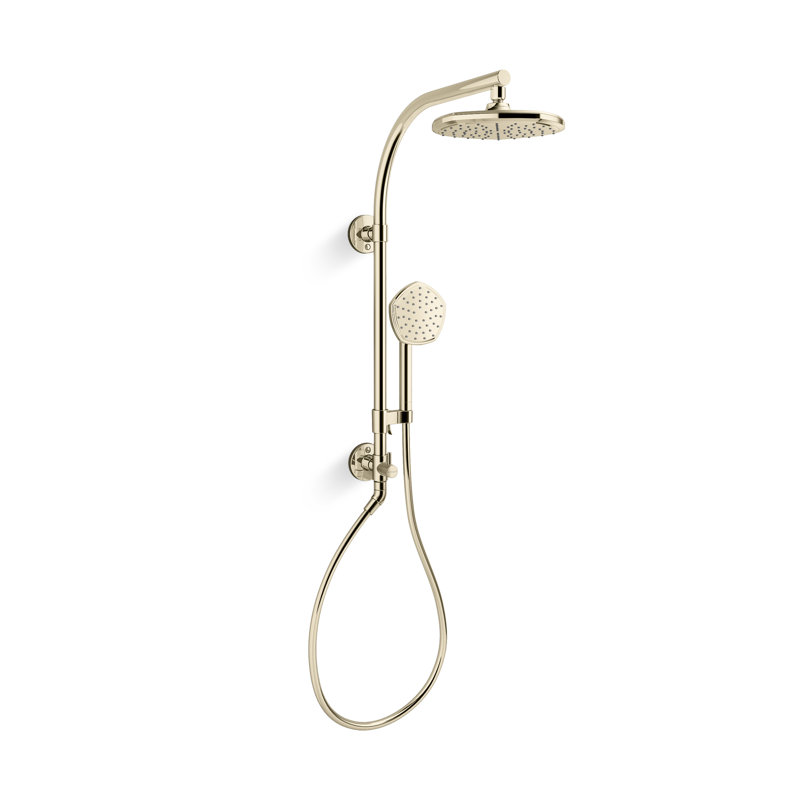 Hydrorail-R Occasion Arch Shower Column Kit With Rainhead And Handshower 1.75 Gpm, Vibrant French Gold