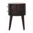 21" Walnut Solid Wood Oval Two Drawer Nightstand