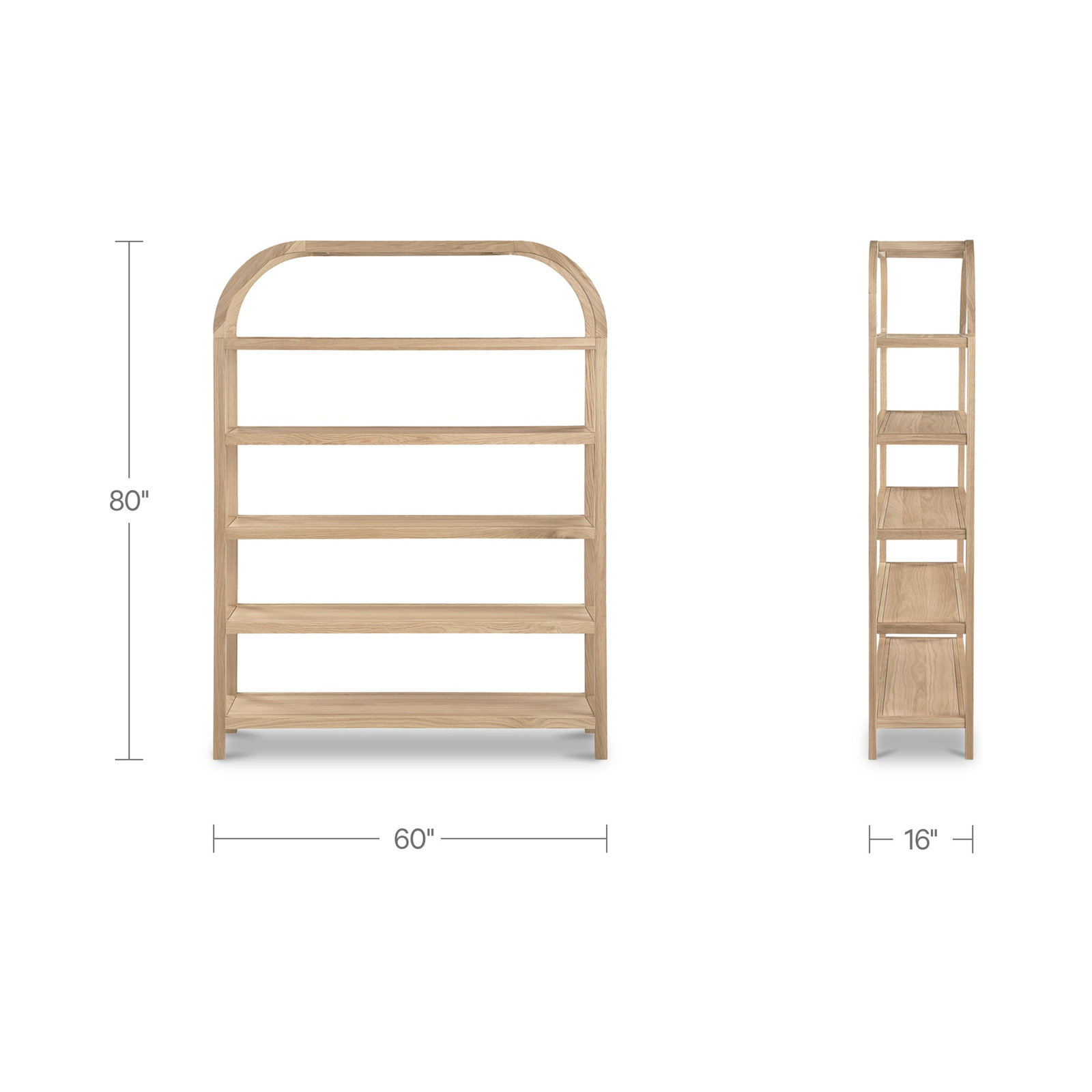 60" Bookcase, Brown