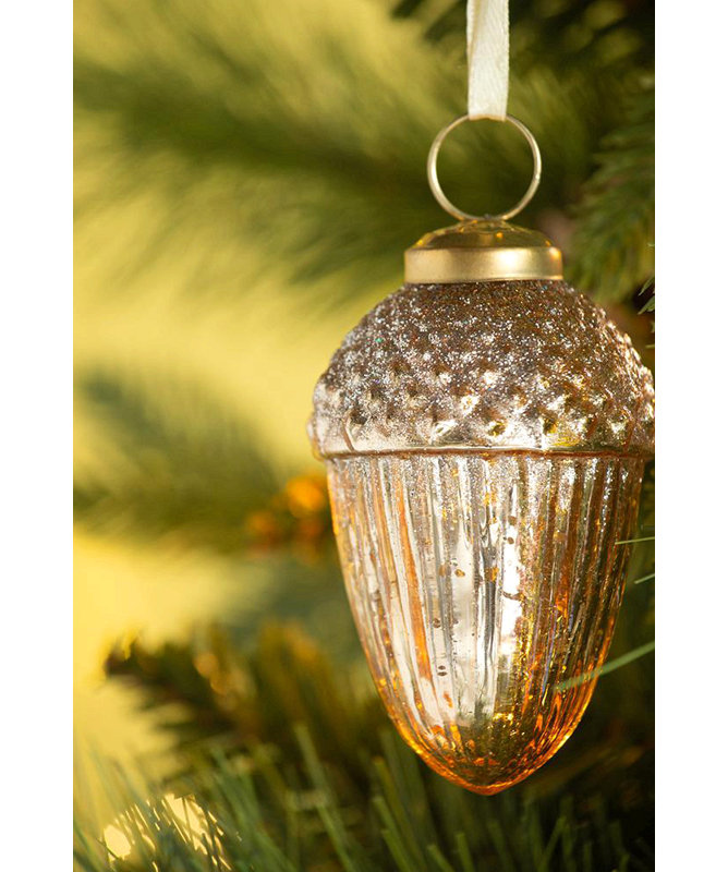 Ornement en forme d'arbre de Noël à suspendre 2 x 2 x 3,3 po, décorations en verre pour décorations de fêtes, lot de 6