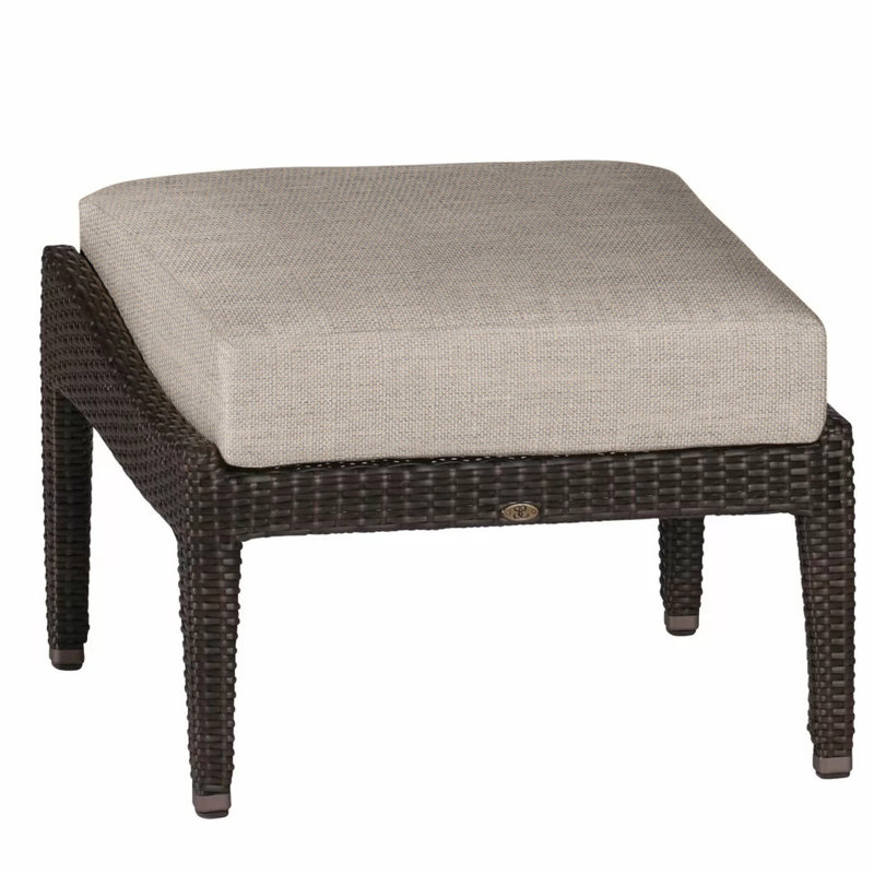 Athena Ottoman Cushion, Dove Sunbrella® Linen