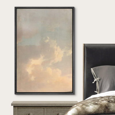 Clouds " Blue Pastel Watercolor Cloud Nature Landscape Modern Art Decor Minimal Calm Rustic "