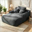 Canapé-lit convertible en velours côtelé désossé - sans assemblage, avec coussins