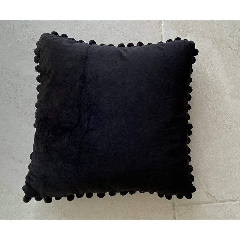  Coussin Pom Pom, Noir