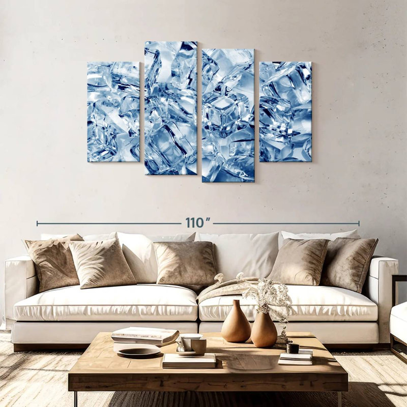 Cubes de glace Kerner abstrait, H 48 po x l 75 po