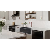 Luxury 33" L x 20" W Dual Mount Kitchen Sink with Basket Strainer