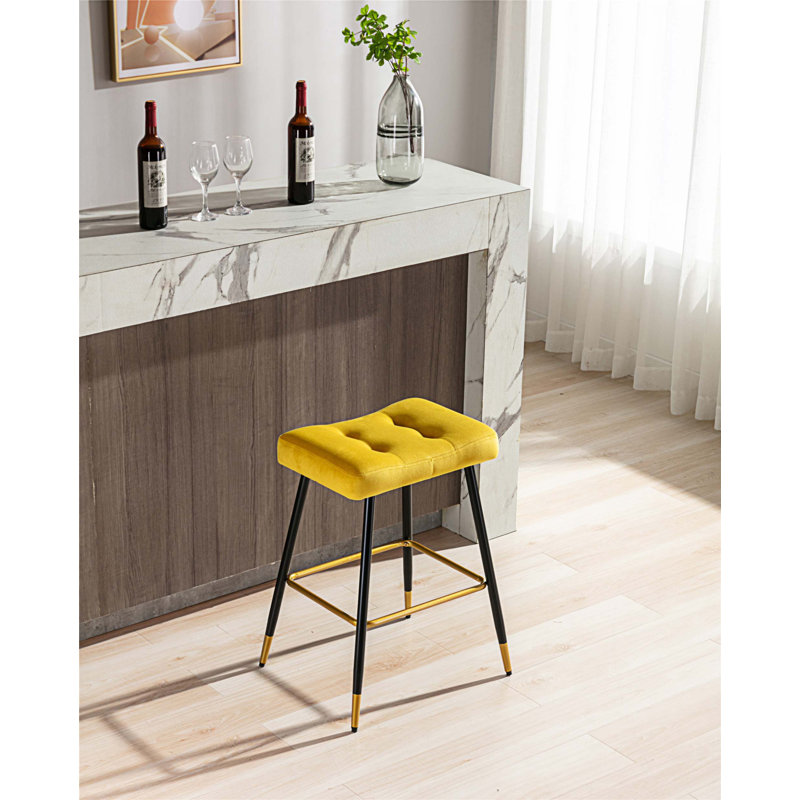 Tabouret de comptoir 26,38 po Manucher, Moutarde