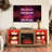 58''W Tv Stand With Electric Fireplace, 3D Flame, Adjustable Led Lights, , For 32 - 62" Tvs, Oak Charging Outlet, 32-62"-2060163175