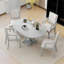 Ensemble de salle à manger 5 pièces, table ronde extensible et 4 chaises pour la salle à manger de cuisine-1951669169