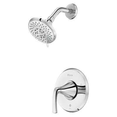 Ensemble de garniture de douche à poignée unique en chrome poli à 1 poignée McAllen