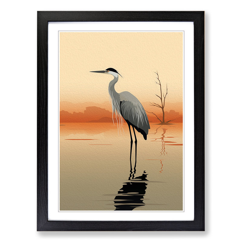 Heron Minimalism - Framed Print