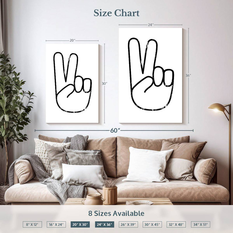 Khazi Peace Sign, 36" H x 24" W