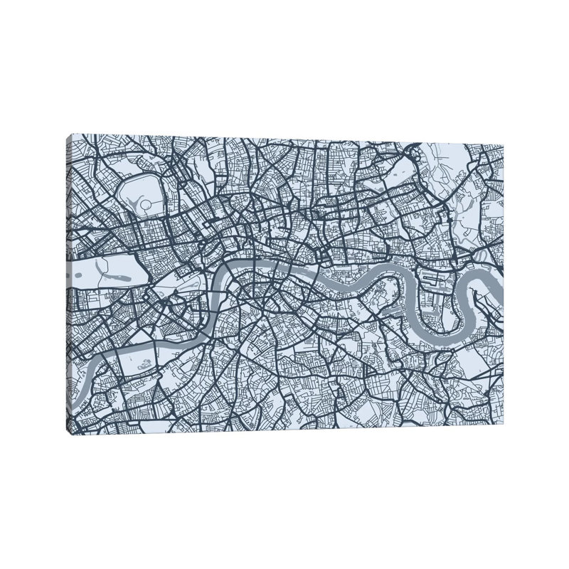 London Map VIII by Michael Tompsett - Wrapped Canvas Print, 152.5 cm H x 101.5 cm W
