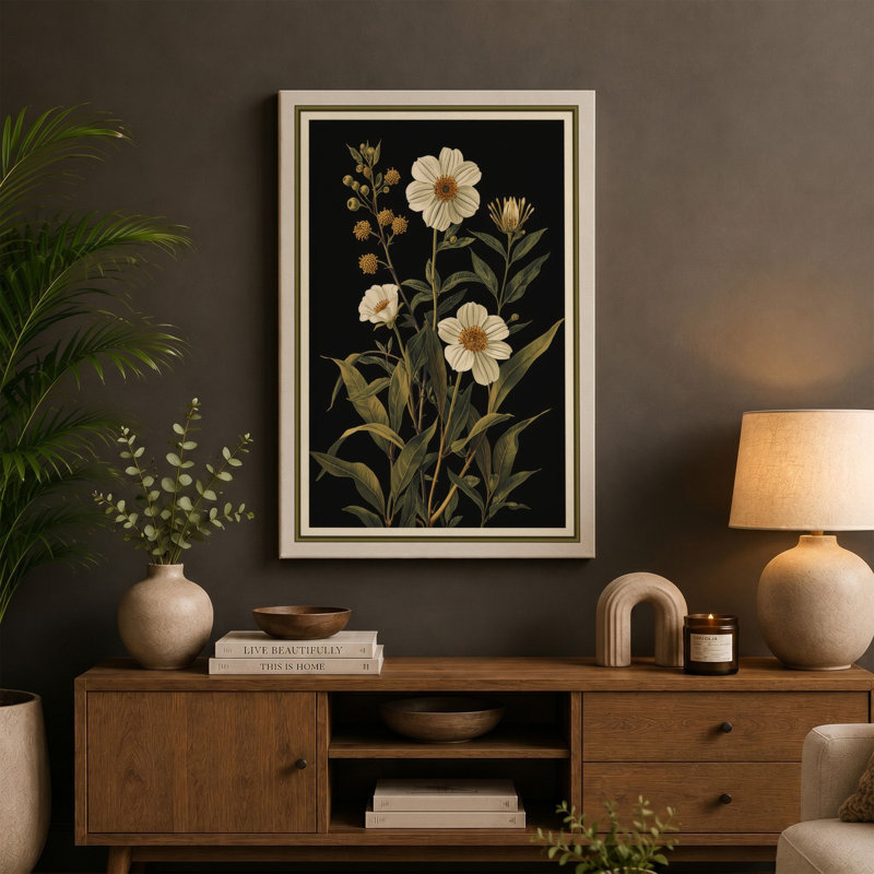 Study in Gold Botanical - Wrapped Canvas, 18x12 - 45.7 x 30.5 cm, White Border