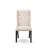 5 Piece Kitchen Table Set for 4 Includes a Round Dining Room Table with Pedestal and 4 Cream Linen Fabric Upholstered Chairs, Black-1174859655-1174859673-1174859672