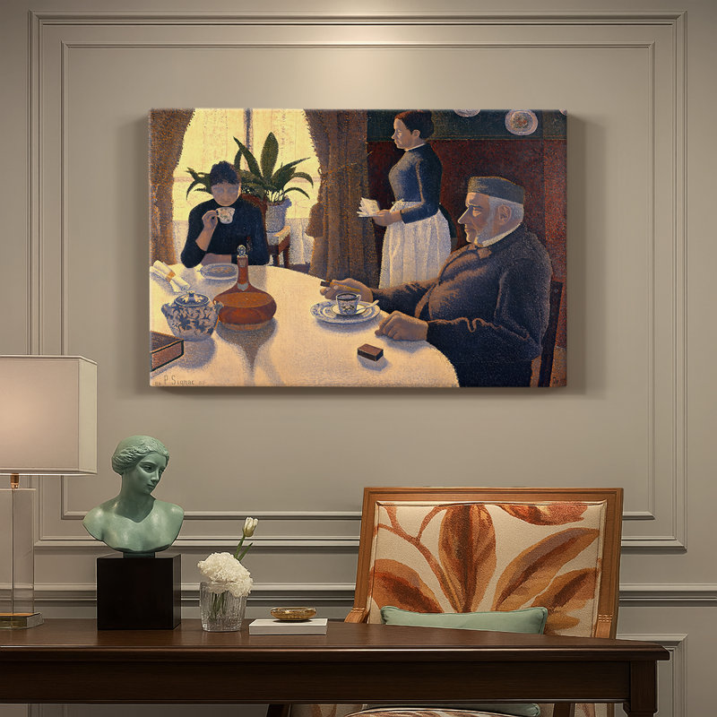 Paul Signac "La salle à manger (Petit déjeuner / Le Petit Jeuner)" - Art mural de qualité musée sur toile tendue, 18 x 27