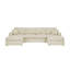 Canapé d'angle moderne en velours côtelé de 120 pouces avec double méridienne, forme en U symétrique-1859282804