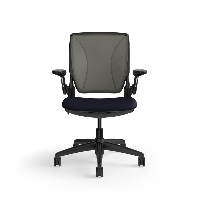Fauteuil de travail ergonomique avec dossier Caraway World ML et siège rembourré Corde 4, Gris / bleu marine, Noir