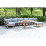 Lakari Solid Wood 6- Person Seating Group with Cushions