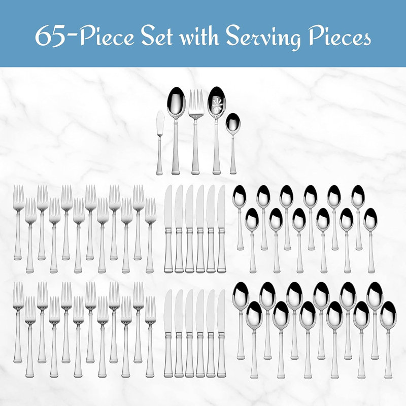 Ensemble de couverts 65 pièces pour 12