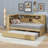Twin-Size Wooden Daybed With Shelves, USB Ports, And Pull-Out Trundle-1884360395