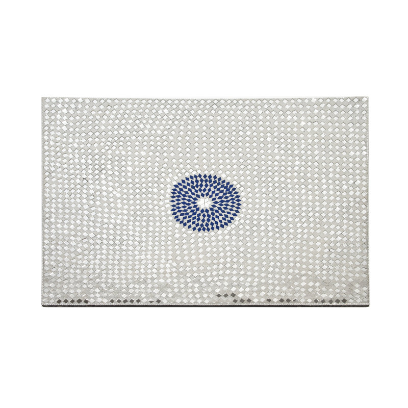 Mirrors Circle Hard Placemat, Blue