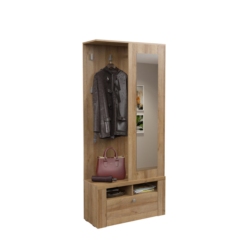 Joppatowne Hall Tree 0cm Wide with Bench and Shoe Storage, Brown/Beige