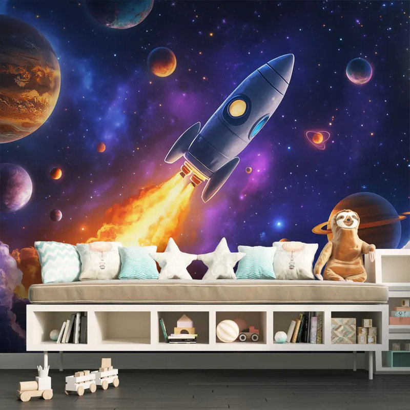 Rocket Journey Through The Colorful Cosmos, 236" L x 117.96" W