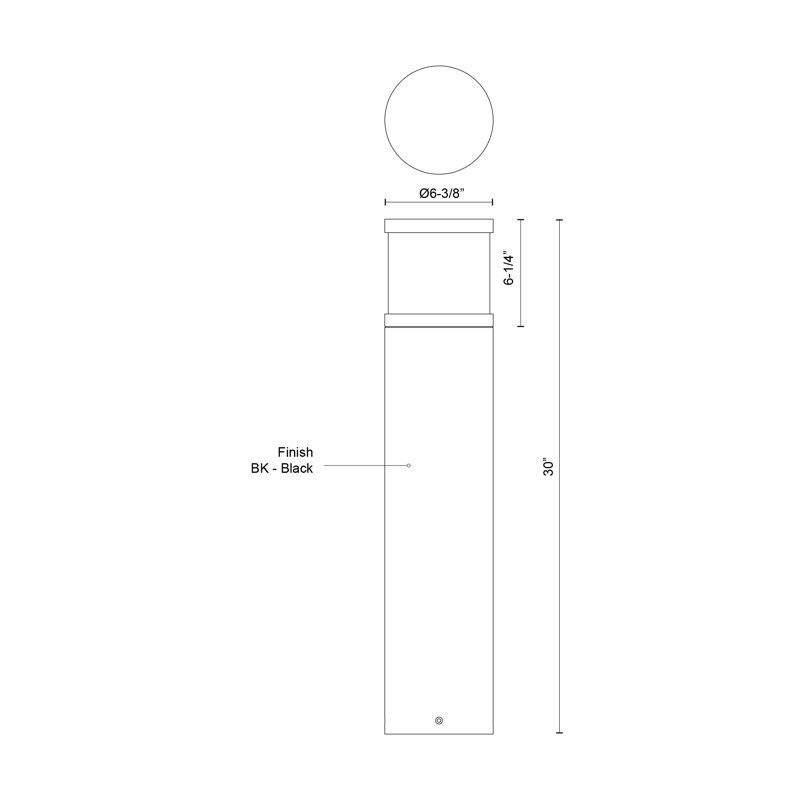 Chadworth LED Bollard Light, 30" H x 6.38" W x 6.38" D