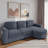 Modern L-shaped Sectional Sofa With Curved Chaise Lounge, Usb Ports And Side Storage Pockets-1920560789