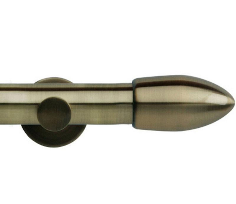Ashvika Antique Bronze 3.5cm Single Curtain Pole, 3.50cm H x 180cm W x 3.50cm D, Spun Brass