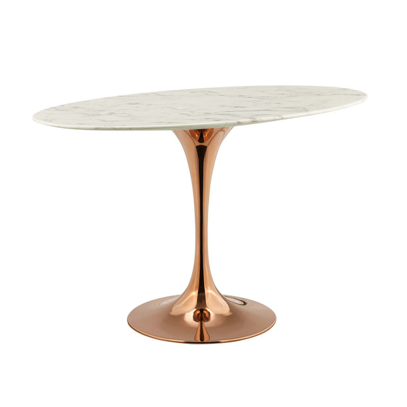 Modway Lippa 48" Oval Dining Table, Rose Pink