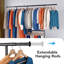 Clothes Rail with Wheels, Adjustable Height & Extendable Rod - 209kg (460lbs) Capacity-1916142722